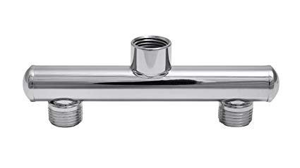 Double Shower Head Manifold Brushed Nickel