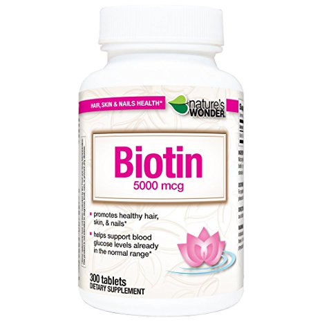 Nature's Wonder Biotin 5000mcg Tablets, 300 Count