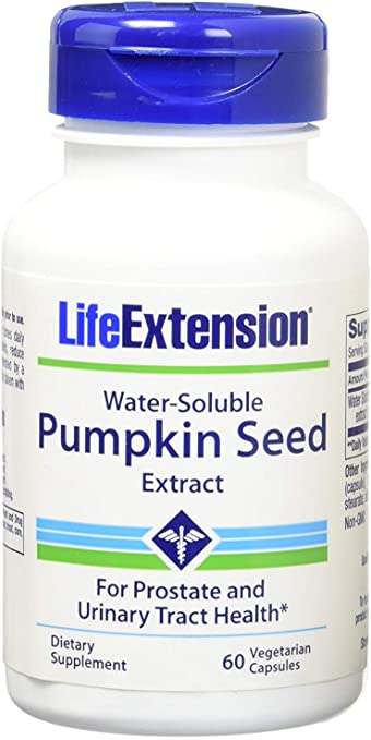 Life Extension Water-Soluble Pumpkin Seed Extract 60 Vegetarian Capsules (Pack of 2)