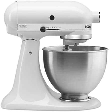 KitchenAid 4.5 Qt. White with Silver Ribbon Stand Mixer