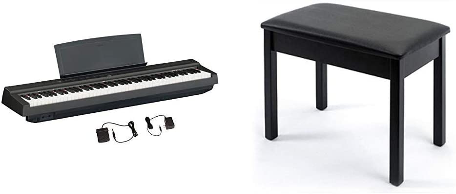 Yamaha P125 88-Key Weighted Action Digital Piano With Power Supply And Sustain Pedal, Black