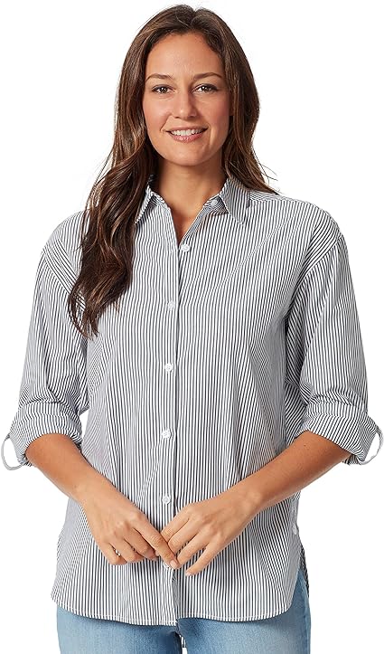 Gloria Vanderbilt Women's Amanda Monogram Button Down Shirt