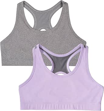 Fruit of the Loom Girls' Stay Dry Racerback Sports Bra