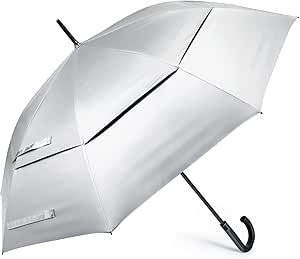 G4Free UPF 50  52 Inch UV Protection Umbrella, Automatic Open Hook Handle J Stick Golf Umbrellas for Rain, Sun & Wind Protection