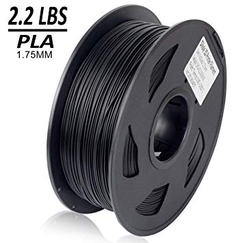 Dikale PLA 3D Printer Filament - 1KG(335m/1099ft) 1.75mm, Dimensional Accuracy  /- 0.02 mm, 1KG Spool 1.75 mm, Black