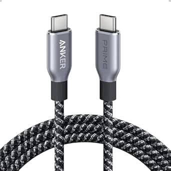 Anker Prime USB C auf USB C Kabel, 240W 180cm Schnellladekabel USB C, Upcycled Nylon im Flecht-Design, 100 Jahre Haltbarkeit, USB 2.0 Kabel für iPhone 16/16 Pro/16 Pro Max/16 Plus, MacBook, Galaxy S24