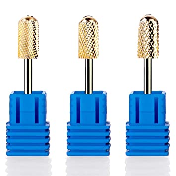 Safety Nail Drill Bit Set - Nail Drill Bits for Acrylic Nails Professional Nail Drill Bits Remove Gel Safety Bits Set Medium Fine Coarse Drill Bit 3/32 Inch (3Pcs Carbide Bit for Nail Drill)