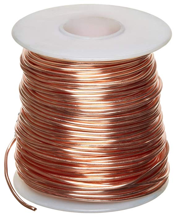 Bare Copper Wire, Bright, 24 AWG, 0.02" Diameter, 790' Length (Pack of 1)