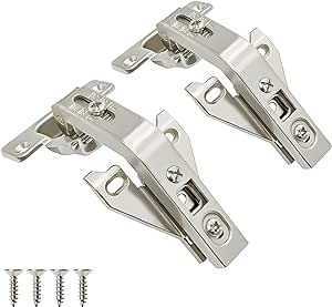 TOUCH Cabinet Hinges (1 Pair, 2 PCS) Face Frame 135 Degree Bi-Fold Clip-on Lazy Susan Self Close Cupboard Door 3-Way Adjustable Folding Kitchen Corner Cabinet Hinges with Screws