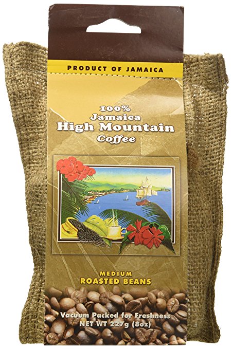 Island Blue 100% Jamaica High Mountain Coffee Beans, 8 oz