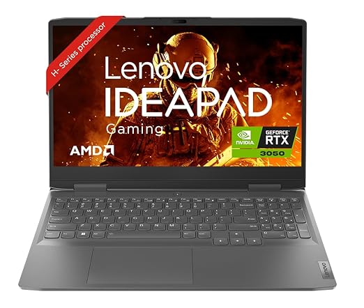 Lenovo IdeaPad Gaming 3 AMD Ryzen 7 6800H 15.6" (39.62cm) FHD IPS 120Hz Gaming Laptop (16GB/512GB SSD/Win11/Office/NVIDIA RTX 3050 4GB/RGB Keyboard/Alexa/3 Month Game Pass/Onyx Grey/2.32Kg),82SB00Y8IN