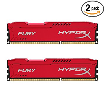 Kingston HyperX FURY 8GB Kit (2x4GB) 1600MHz DDR3 CL10 DIMM - Red (HX316C10FRK2/8)