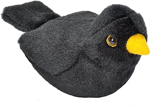 Wild Republic 19489 13 - 16 cm Blackbird with Real Bird Calls Plush Toy