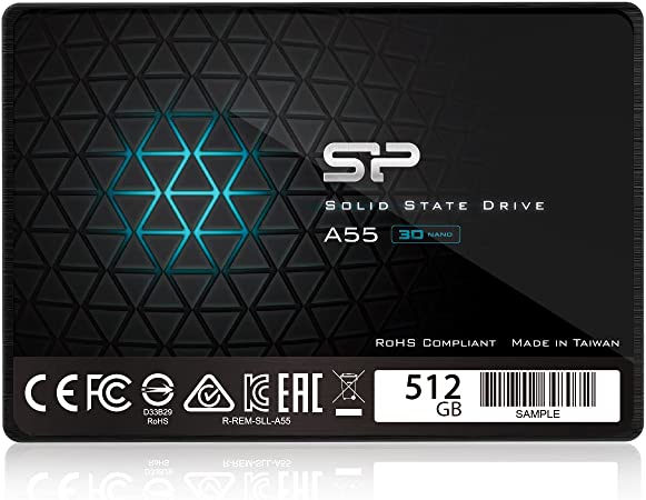 Silicon Power Ace A55 512GB SATA SSD, Up to 560MB/s, 3D NAND with SLC Cache, 2.5 Inch SATA III 6Gb/s Internal Solid State Drive for Desktop Laptop PC Computer