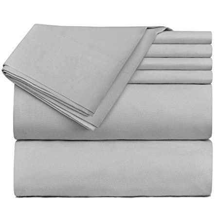 Nestl Extra Deep Pocket Twin XL Bed Sheets – Deep Pocket Twin XL Size Sheet – Hotel Deep Bed Sheets - Silver Deep Twin XL Fitted Sheet Set - Super Deep Sheets fits 18 Inch to 24 Inche Mattress 4 Piece