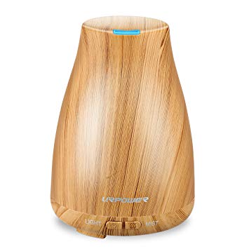 URPOWER 2nd Version Essential Oil Diffuser Aroma Essential Oil Cool Mist Humidifier with Adjustable Mist Mode, Waterless Auto Shut-off and 7 Color LED Lights Changing for Home Office Baby