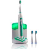 Xtech XHST-100 Oral Hygiene Ultra High Powered 40000VPM 5 Brushing Modes Rechargeable Electric Ultrasonic Toothbrush with Charging Dock and Built-in UV Sanitizer Includes 3 Brush Heads