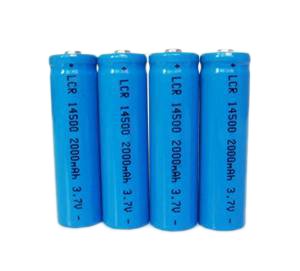 ON THE WAY®4Pcs 14500 2000mAh 3.7V Li-ion Lithium Rechargeable Battery AA Batteries For Led Flashlight Torch(Blue)