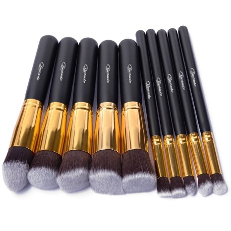 Taotaole 10 PCS Professional Makeup Set Pro Kits Brushes Makeup Cosmetics Brush Tool (Gold)