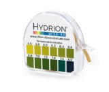 PH Test Tape Dispenser Hydrion Papers Strips made for Saliva or Urine Testing - Range is in 2 Intervals and from 55 to 80 - Check Body for Alkaline or Acid Environment - Approx 100 Tests