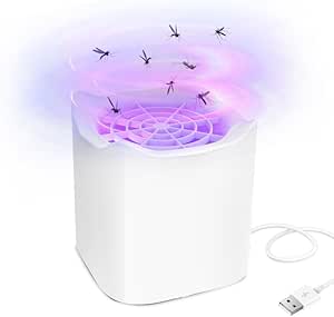 Lampe Anti Moustique, Electrique Anti Moustique Exterieur Intérieur, USB Tue Mouche Electrique Piege a Moustique, Tueur d'Insectes Pas Bruit Tueur de Moustiques Efficace