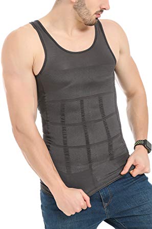 JQAmazing Mens Slimming Body Shaper Vest Abdomen Slim Shirt Compression Tank Shaperwear