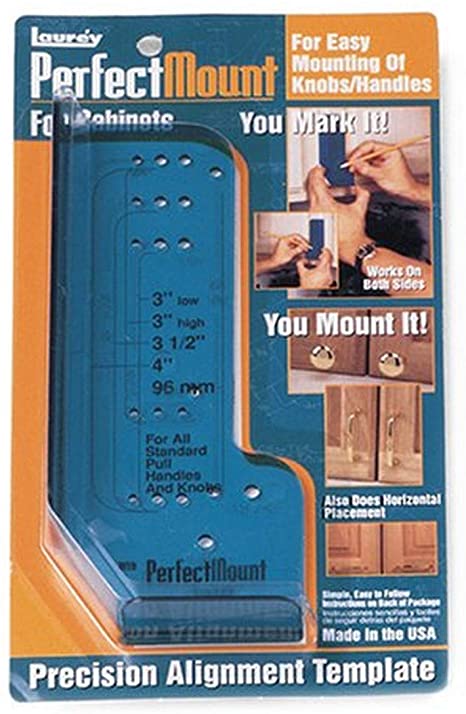 Laurey 98201 Perfect Mount Precision Allignment Template for Cabinet Hardware, Pack of 1, Drawer Slides