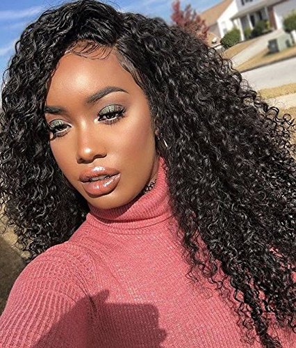 360 Lace Wigs Brazilian Virgin Hair Kinky Curly Full Lace Human Hair Wigs For Black Women With Baby Hair (14inch)