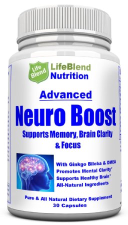 Advanced Brain Function Booster for Memory Focus and Clarity - Mental Performance Nootropic - Physician-Formulated To Provide Blend Of DMAE Ginkgo Biloba Bacopa Monnier L-Glutamine and St Johns Wort