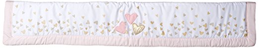 Lambs & Ivy Confetti Heart Crib Rail Cover, Pink/Gold