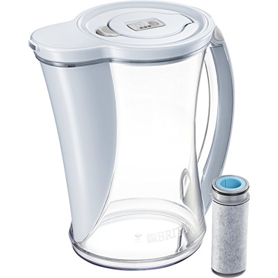 Brita 12 Cup Stream Filter As You Pour Water Pitcher with 1 Filter, Cascade - BPA Free – Ice