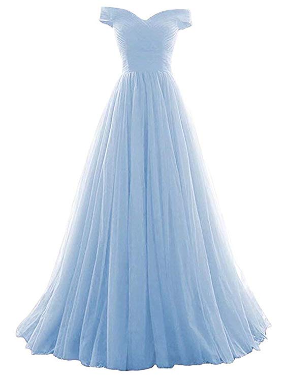 Women's A-line Tulle Prom Formal Evening Homecoming Dress Ball Gown