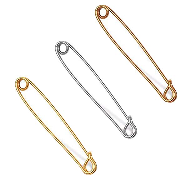 Collar Pins for Men Safety Pin Style Tie Bar for Wedding Business 3 Pcs