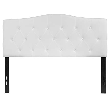 Flash Furniture Cambridge Tufted Upholstered Full Size Headboard in White Fabric