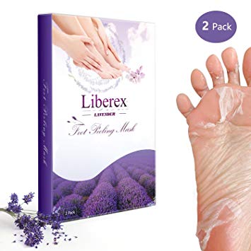 Liberex Exfoliating Foot Peeling Mask - 2 Pairs Lavender Scented Peel Booties for Callus Dead Skin, Get Soft Touch Smooth Feet in 1 Week, Repair Rough Heels for Men Women