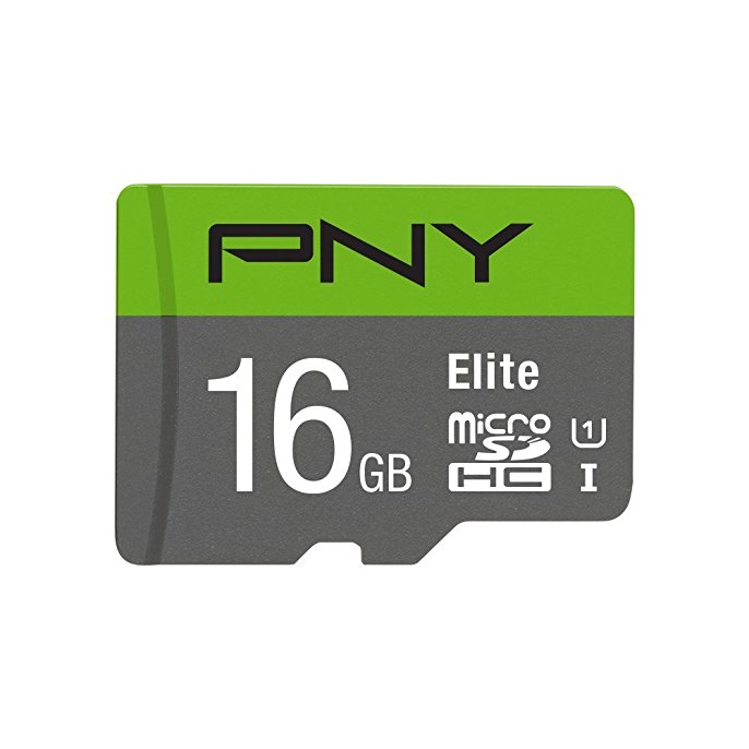 PNY Elite 16GB microSDHC Card with Adapter, UHS-I, U1, up to 85MB/Sec (P-SDU16U185EL-GE)