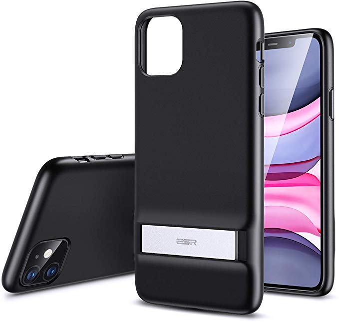 ESR Metal Kickstand Designed for iPhone 11 Case, [Vertical and Horizontal Stand] [Reinforced Drop Protection] Flexible TPU Soft Back for iPhone 11 (2019 Release), Black