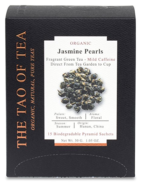 The Tao of Tea Jasmine Pearls Box Pyramid Sachets, 1.05 Ounce