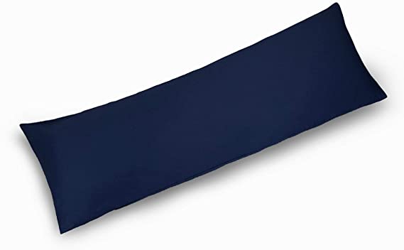 YAROO Body Pillow Cover 21x54,Long Pillow Case -Envelope Closure,400 Thread Count,100% Cotton,Only Cover No Insert,Body Pillowcase-Navy Blue