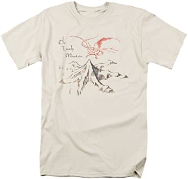 The Hobbit Mens Lonely Mountain T-Shirt in Cream