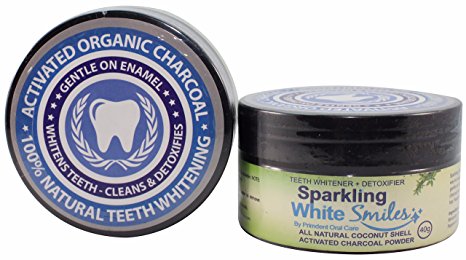 Activated Charcoal Powder for Natural Teeth Whitening, Cleaning and Detoxifying - Coconut Shell Activated Charcoal - Natural Teeth Whitener - For a Healthy Smile