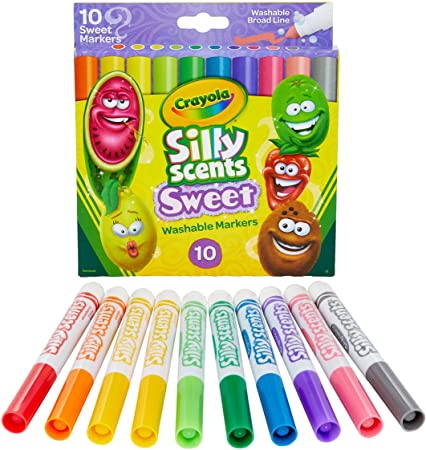 Crayola Silly Scents Scented Markers, Washable Markers, 10 Count, Gift for Kids