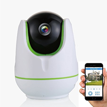 720P Smart Home IP Security Camera - Two Way Audio Wifi ONVIF Mini Security Camera, Alarm Push,Motion Detection - White