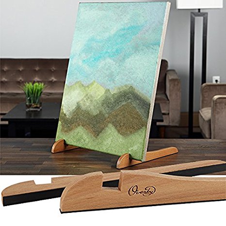 TABLETOP EASEL The Original Overby Portable Compact Easy Carry Pocket Art Easel for Children Teen & Adult Painters. Rubber Foot Pads Hold and Display Any Canvas Perfectly Stable