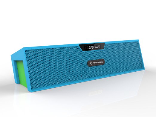 Soundance® Bluetooth Speakers with FM Radio, Alarm Clock, Built-in Mic, LED Display, Support 3.5 mm Audio Jack, Micro SD Card & USB Input, Model SDY019(Blue)