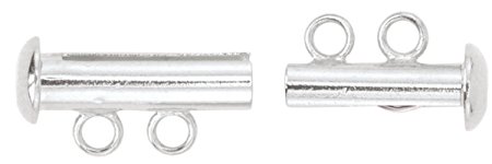 Artistic Wire 2-Strand Silver Plated Slide Clasp for Jewelry, Set of 2