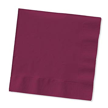 Creative Converting 50 Count Touch of Color Paper Beverage Napkins, Burgundy