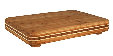 Totally Bamboo Big Easy Chopping Block, 100% Bamboo Cutting Board With Inlay Details and Non-skid Feet, 19" by 13.5"