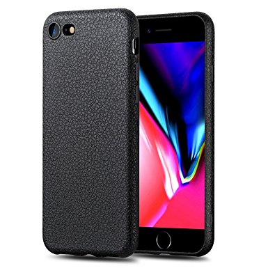 iPhone 7/8 Case,Lamzu Non-Slip Full Protection TPU Soft Slim Case Flexible Shockproof Back Bumper Easy To Clean for Apple iPhone 7/8(Black)