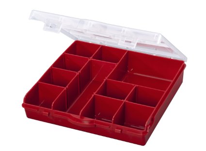 Stack-On SBR-13 13 Compartment Storage Organizer Box with Removable Dividers, Red